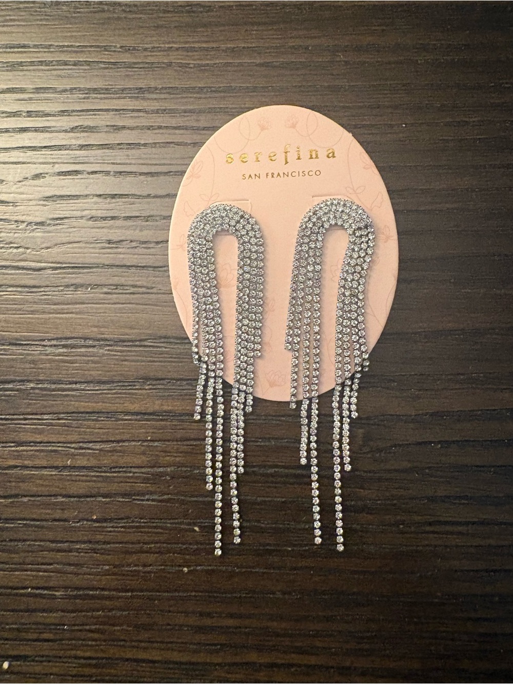 NEW Serefina Silver Crystal Fringe Earrings